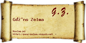 Güns Zelma névjegykártya